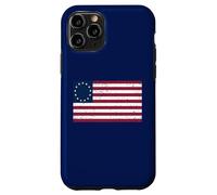 Betsy Ross Flag T-Shirt à Motif Drapeau Betsy Ross Vieilli Coque pour iPhone 11 Pro