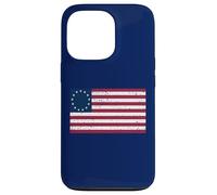 Betsy Ross Flag T-Shirt à Motif Drapeau Betsy Ross Vieilli Coque pour iPhone 13 Pro