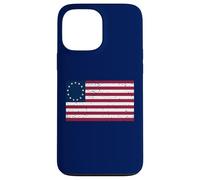 Betsy Ross Flag T-Shirt à Motif Drapeau Betsy Ross Vieilli Coque pour iPhone 13 Pro Max
