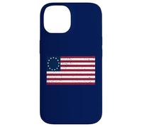 Betsy Ross Flag T-Shirt à Motif Drapeau Betsy Ross Vieilli Coque pour iPhone 14