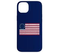 Betsy Ross Flag T-Shirt à Motif Drapeau Betsy Ross Vieilli Coque pour iPhone 14 Plus