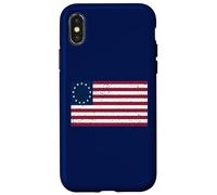 Betsy Ross Flag T-Shirt à Motif Drapeau Betsy Ross Vieilli Coque pour iPhone X/XS