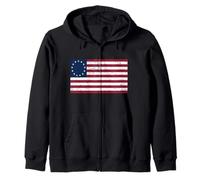 Betsy Ross Flag T-Shirt à Motif Drapeau Betsy Ross Vieilli Sweat à Capuche