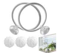 Betta Anneau d'exercice pour poissons - Anneau flottant pour aquarium, anneau d'alimentation pour poissons Betta, accessoires d'aquarium avec ventouse et 3 balles filtrantes pour petit aquarium