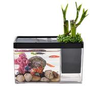 Betta Aquarium - 17.1x8x10.5 Cm Small Fish Tafing | Alivacre Transparent Facile À Transporter | Vie Aquatique Minuscule Aquarium | Betta Fish Habitat Container Et Accessoires Pour Poissons Rouges De C