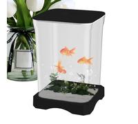 Betta Aquarium Tank - 4K HD Desk Fish Tank | Small Fish Bowl For Betta | Convenient Small Aquarium Starter With LED Light Sturdy For Home Offices Apartment Decor Kitchen Study Room