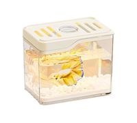 Betta - Aquarium transparent durable avec trou de ventilation, bol de bureau avec lumières LED colorées, aquarium transparent durable | Aquarium avec trou d'aération pour F