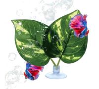 Betta Fisch Bett Blatt - Künstlich Saugnapf Ruheplattform Aquarium, Realistisch Laichplatz Guppy Schlafplatz, Simulation Natürlich Spielbereich Anreicherung, Dekoration | für Aquarium Fische