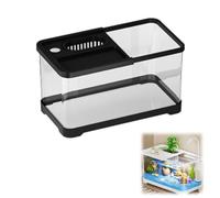 Betta Fish Aquariums ，Betta Fish Tank Storage, Habitat Aquatique Moderne ，Conteneur De Vitrine du Boîtier De Navires en Verre, boitier Aquarium(Noir) (l)