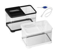Betta Fish Aquariums, Small Tank Starter Kits, Clear Landscape Bowls with Feeder Slot, Decorative Design, Easy Setup Aquarium, 1 Unit, Transparent, for, Turtle, Pet Lovers, 11.81x7.48x7.09inches,