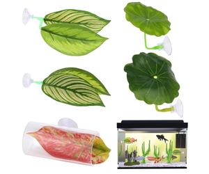 Betta Fish Hamac - Lit en Feuilles de Soie, Fixation Naturelle, de Repos Douce, décoration de réservoir Aquatique pour Le Coin, Dormir, élever, Jouer, Petits, crabes Nains, Poisson-Chat