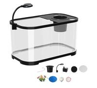 Betta Fish Smart Fish Tank - Aquarium petit à moyen avec filtre et éclairage | Débutant -briendly, pour le salon, bureau de la piscine de poisson or aquarium paysage | Ensemble de démarrage d'aquarium
