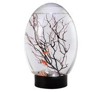 Betta Fish Tank, Aquarium Bowl, Aquaponic Planter, 7.09x4.72 inches Built in LED Light, Tree Branch Decor Accent 1 Piece Clear, for Home Display, Studio Desk Setup, Zen Corner