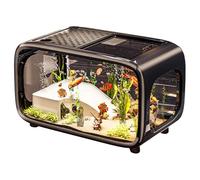 Betta Fish Tank - Kit de démarrage compact pour aquarium avec lumière LED et filtre | Élégant petit poisson | Décoration aquatique de bureau pour la maison ou le bureau