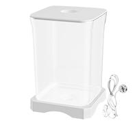 Betta Fish Tank, Small Acrylic Aquarium, Clear Betta Bowl, Desktop Water Landscaping and Shrimp Habitat with LED Lighting for Fish, 6.97x4.65x4.65 inches
