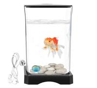 Betta Fish Tank, Small Acrylic Aquarium, Clear Betta Bowl, Water Landscaping Tank with Easy to Clean and Space Saving Design for Beginners Or Experienced Aquarists, 1 Piece