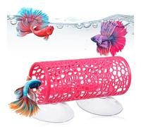 Betta Hamac à poissons avec ventouses pour cachette d'aquarium, aire de repos et de jeu, pour petits poissons, crevettes, bettas, guppies, rose
