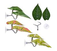 Betta Leaf Hammock, Decorative Aquarium Betta Bed, ABS Material, Guppy Breeding Resting Habitat, Set of 4 Fish Tank Decorations, Ideal for Spawning & Relaxation, 4 inches Green