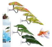 Betta Leaf Hammock, Decorative Aquarium Betta Bed, Set of 4 Guppy Breeding Resting Habitats for Spawning, Fish Tank Decorations