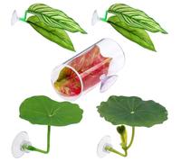 Betta Leaf Hammock, Decorative Aquarium Fish Habitat, Set of 5 Resting Leaves, Spawning and Sleeping Bed, Tank Accessories, Ideal for Guppy, Tropical 3.15x1.57 inch