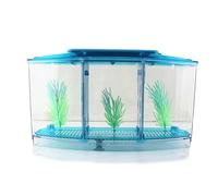 Betta - Mini aquarium - Kit d'écloserie en acrylique - Boîte d'isolation pour bureau et maison - Bleu