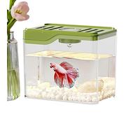 Betta - Petit aquarium avec trou d'aération supérieur - Lumières LED colorées - Bol à poisson compact pour la maison, le bureau - Réservoir Easy-Tank pour Betta, poissons rouges, petits