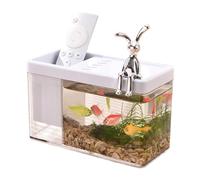 Betta Réservoir à poissons, petit bol d'eau, réservoir d'habitat pour crabes, bateau de configuration de crevettes, mini réservoir transparent, unité d'organisation, unité de bureau, structure