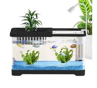 Betta Tank, Desktop Bettai Shrimp Fish Tanke, Easy Clean Feeder Decorative Clear Home Decor for Apartment Turtle Guppy Office Dorm Jellyfish Desktope Pet Lovers Desk
