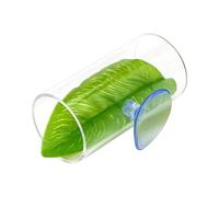 Betta Tunnel, Fish Tank Hideaway, Transparent Swim Tube Design Acrylic Aquarium Cave with Leaf Resting Pad for Breeding, Hiding, Spawning, and Everyday Relaxation