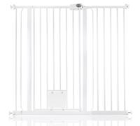 Bettacare Barrière de Sécurité Escalier et Porte avec Chatière Extra Haute 113,8 - 121,8 cm Blanc