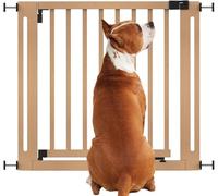 Bettacare Barrière Élégante en Bois Naturel, Barrière de Sécurité à Fixation par Pression, Barrière Extra Large en Une Seule Pièce, Ouverture Extra Large de 65cm, 87cm - 95cm