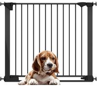 Bettacare Barrière pour Animaux à Barre de Seuil Extra Basse, Barrière Extra Large pour Escaliers, Couloirs et Portes, Passage Extra Bas, Ouverture Extra Large de 81cm, 96cm - 103cm, Couleur Noir