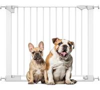 Bettacare Barrière pour Animaux à Barre de Seuil Extra Basse, Barrière Extra Large pour Escaliers, Couloirs et Portes, Passage Extra Bas, Ouverture Extra Large de 74cm, 89cm - 96cm, Couleur Blanc