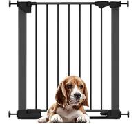 Bettacare Barrière pour Animaux à Barre de Seuil Extra Basse, Barrière Extra Large pour Escaliers, Couloirs et Portes, Passage Extra Bas, 68cm - 75cm, Couleur Noir