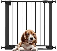 Bettacare Barrière pour Animaux à Barre de Seuil Extra Basse, Barrière Extra Large pour Escaliers, Couloirs et Portes, Passage Extra Bas, 75cm - 82cm, Couleur Noir