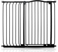 Bettacare Barrière pour Chien à Design Courbé Extra Haute, Barrière à Pression pour Chien et Chiot, Installation Facile, 107cm - 116cm, Hauteur Extra Haute de 100cm, Couleur Noir Mat