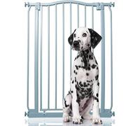 Bettacare Barrière pour Chien à Design Courbé Extra Haute, Barrière à Pression pour Chien et Chiot, Installation Facile, 71cm - 80cm, Hauteur Extra Haute de 100cm, Couleur Gris Mat