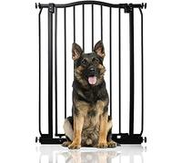 Bettacare Barrière pour Chien à Design Courbé Extra Haute, Barrière à Pression pour Chien et Chiot, Installation Facile, 71cm - 80cm, Hauteur Extra Haute de 100cm, Couleur Noir Mat