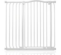 Bettacare Barrière pour Chien à Design Courbé Extra Haute, Barrière à Pression pour Chien et Chiot, Installation Facile, 98cm - 107cm, Hauteur Extra Haute de 100cm, Couleur Blanc Mat