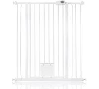Bettacare Barrière pour Chien avec Trappe Verrouillable, Barrière de Sécurité Extra Haute pour Animaux, 94,3cm - 101,9cm, Hauteur 104cm, Couleur Blanc