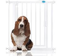 Bettacare Barrière pour Chien et Chiot à Fermeture Automatique, Barrière à Pression pour Animaux, Barrière de Sécurité, Installation Facile, 75cm - 82cm, Couleur Blanc
