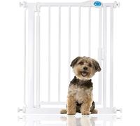Bettacare Barrière pour Chien et Chiot à Fermeture Automatique, 68,5 cm - 75 cm, Blanc, Étroit, Barrière à Pression Étroite pour Animaux, Barrière de Sécurité, Installation Facile