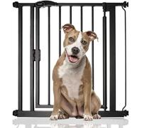 Bettacare Barrière pour Chien et Chiot à Fermeture Automatique, 75 cm - 82 cm, Noir Mat, Barrière à Pression pour Animaux, Barrière de Sécurité, Installation Facile