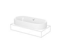 Bette BetteLux baignoire 3467-000CFXXH 180x80x45cm, avec tablier, mi-hauteur, blanc