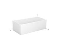 Bette BetteLux silhouette baignoire 3461-440CELVS 180x90x45cm, installation en coin à droite, avec tablier, neige