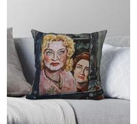 Bette Davis And Joan Crawford Taie d'oreiller carrée en polyester lin velours imprimé fermeture éclair décoration voiture housse de coussin