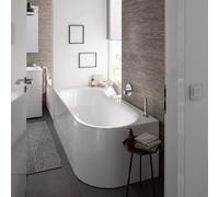 Bette Lux Oval Silhouette Baignoire d’angle, avec tablier, 3427-000CERVS,PLUS+B605-000,