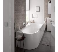 Bette Lux Oval Silhouette Baignoire d’angle, avec tablier, 3437-000CELVS+B625-901,