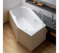 Baignoire Hexagonale Bette Metric 2060x900x450mm droite trop plein derrière Glaze+ 6840-000PLUS