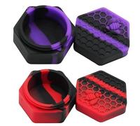 Bettecso 2 x Récipient en silicone anti-adhésif pour cire, herbes, tabac, couleur aléatoire, boîte de rangement pour huile, cire, dab herbe, tabac, couleur aléatoire 26 ml, 5 x 3 cm